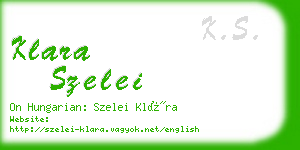 klara szelei business card